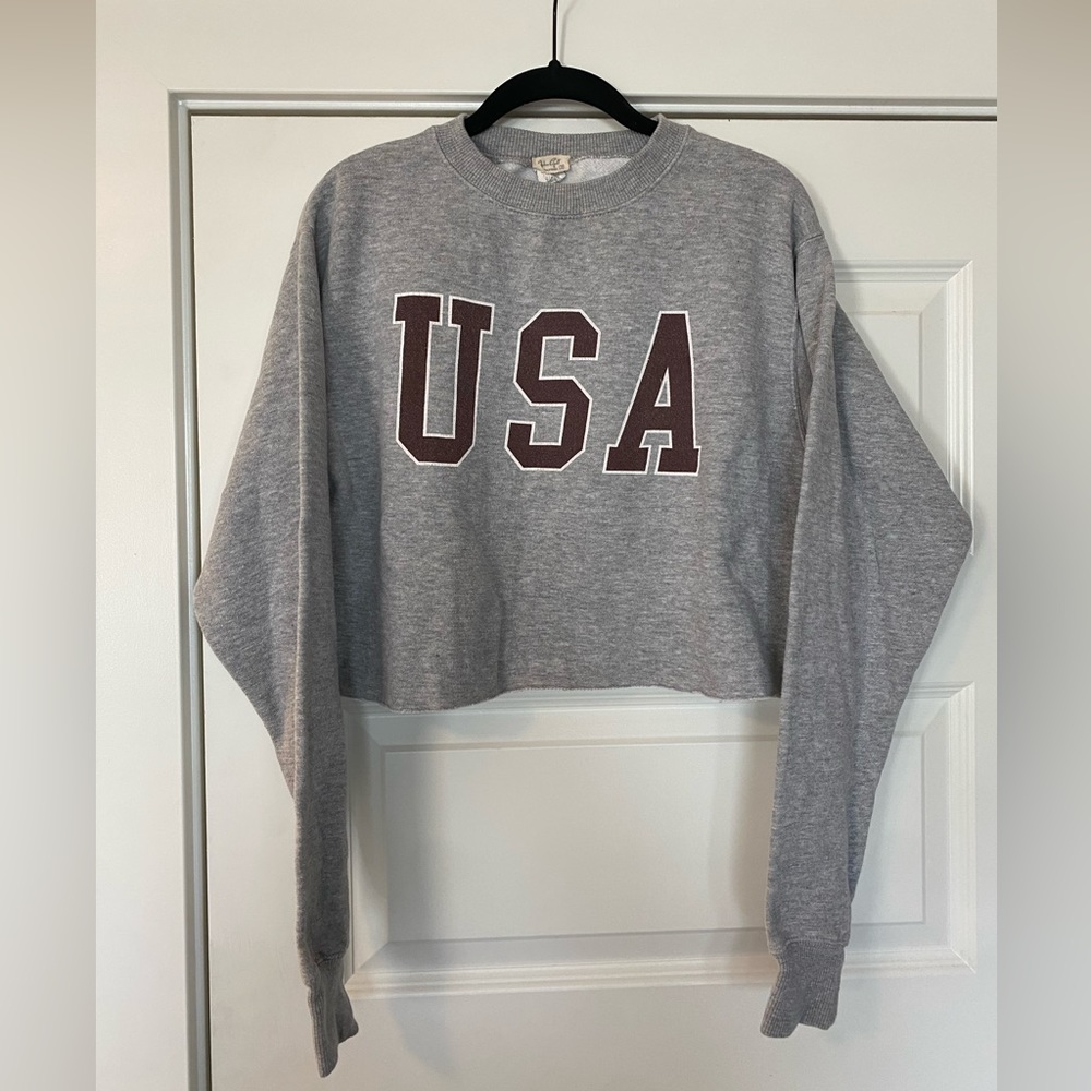 Brandy Melville cropped USA sweatshirt